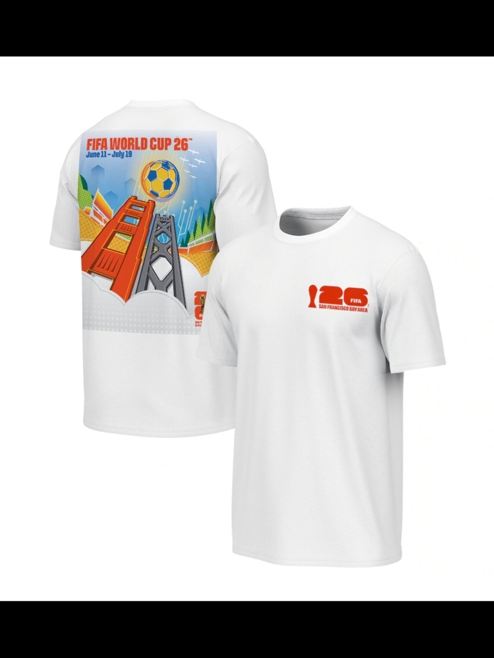 2026 World Cup San Francisco Bay Area Poster White T-Shirt - Unisex Large